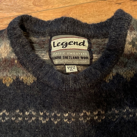 Vtg Legend Wool Striped Patterned sweater - Picture 3 of 5